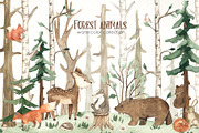 Forest animals watercolor, an Animal Illustration by Marina Ermakova (Thumbnail 1 of 13)