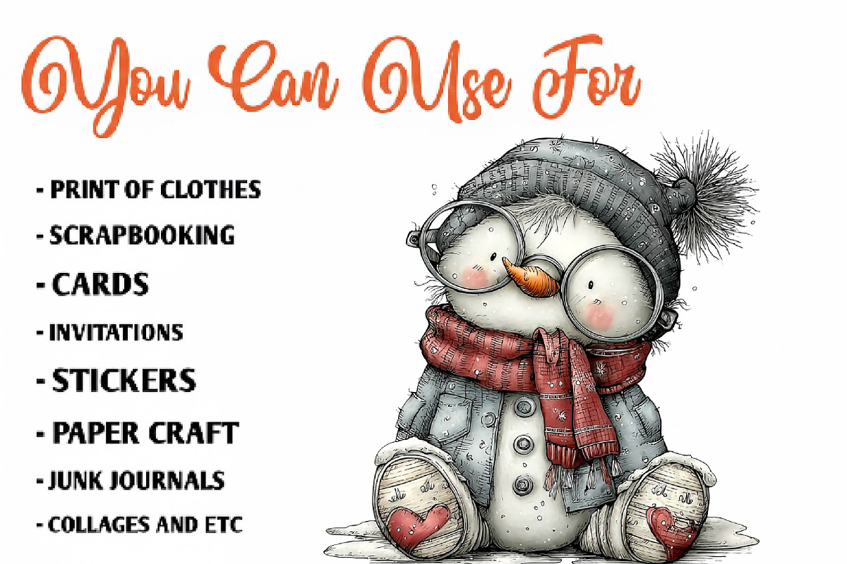 Cute Snowman, a Seasonal Illustration by CreationArt (Photo 5 of 9)