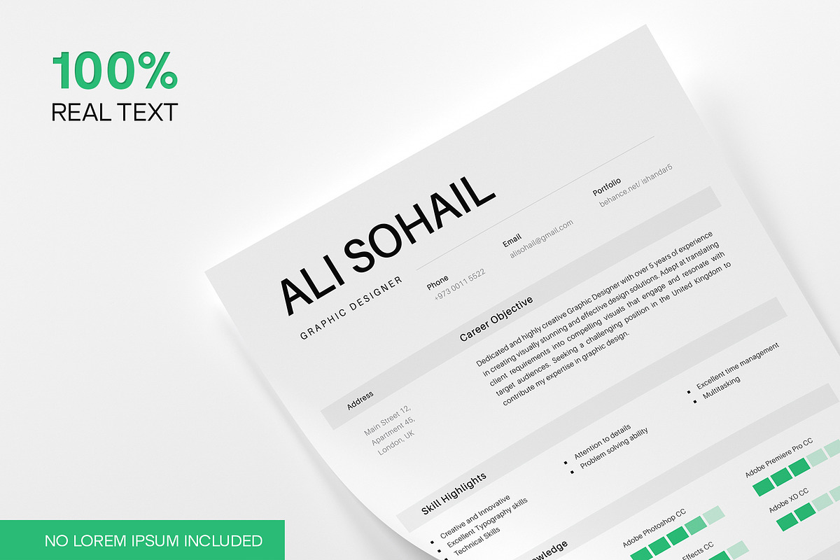 CV / Resume Template, a Resume Template by My design tools (Photo 3 of 3)