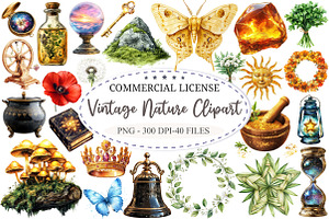 Vintage Nature Clipart Bundle