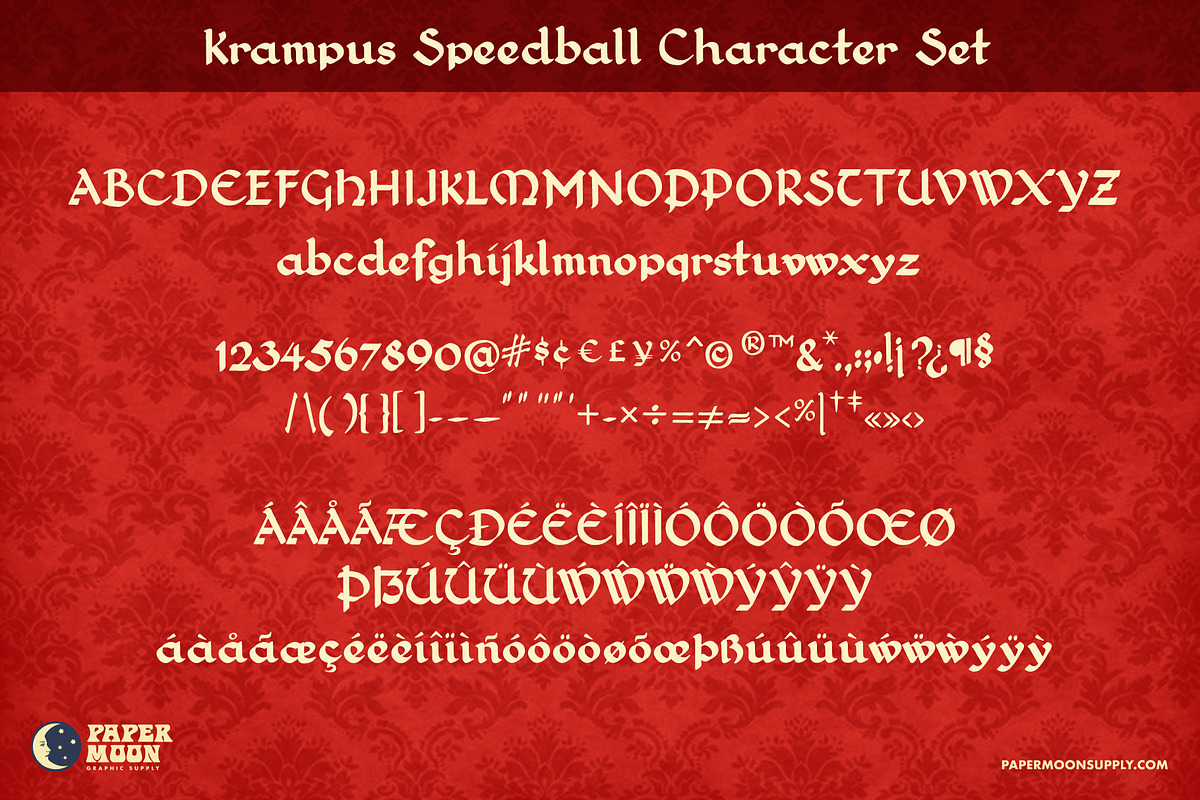 Krampus Speedball Vintage Font, a Script Font by Paper Moon Graphic Supply (Photo 2 of 12)