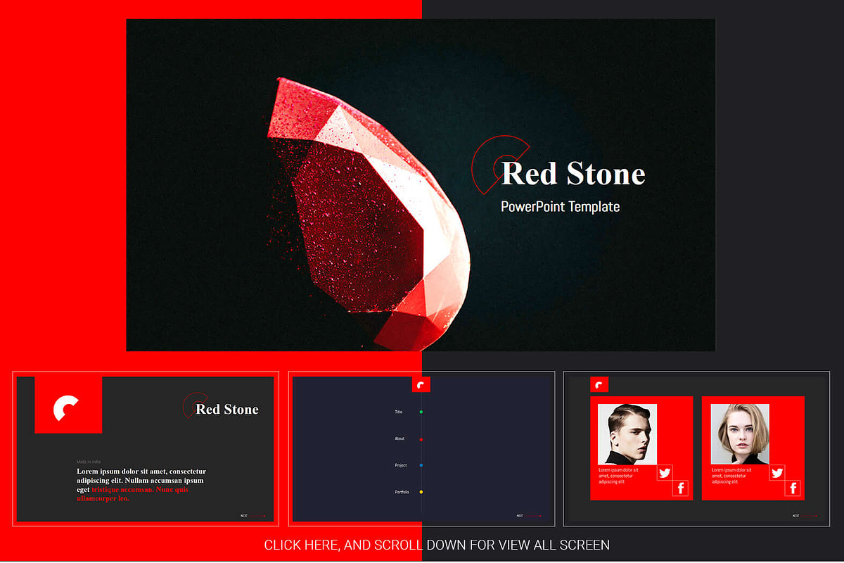 Red stone PowerPoint Template, a Presentation Template by ORCOLOR (Photo 1 of 6)