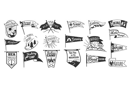 Camp pennants logo. Camping pennant, a Graphic by Stock-Smart-Start