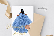 Dusty Blue Tan Skin Princess Clipart, a Person Illustration by Sunflower Day Love (Thumbnail 2 of 3)