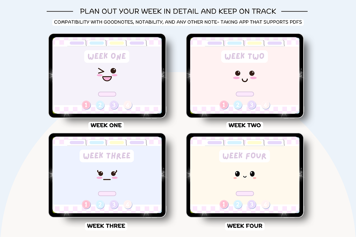 Pink Pastel Portrait Digital Planner, a Stationery Template by Tas Creative Studio (Photo 10 of 13)