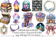Watercolor Crystals Lover Clipart, an Illustration by Designking (Thumbnail 1 of 5)