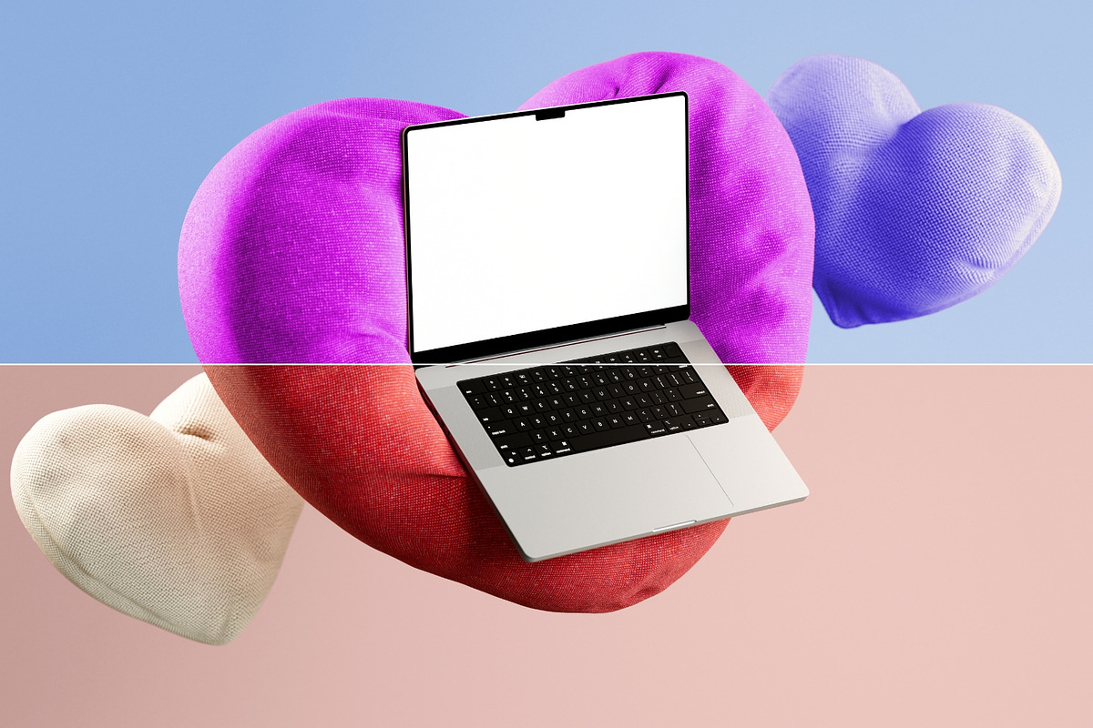 Valentine's Day Laptop Mockup, a Mac Mockup by TandemStock (Photo 3 of 4)