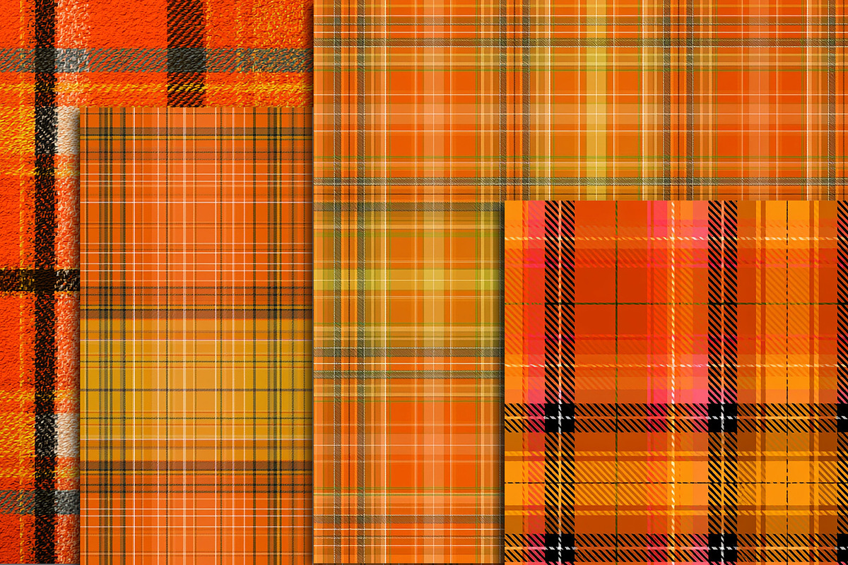 Orange Plaid Halloween Paper 12x12, a Texture Illustration by Area (Photo 7 of 17)