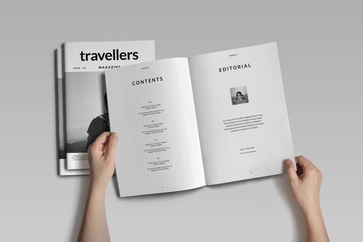 Travellers Magazine, a Magazine Template by Firtana (Photo 2 of 14)
