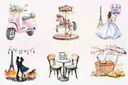 Parisian Just Married Clipart, an Illustration by CreationArt (Thumbnail 2 of 9)