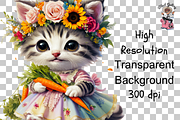 Vegetables Gardener Cat PNG Bundle, a Graphic by Clipart Bloom (Thumbnail 10 of 13)