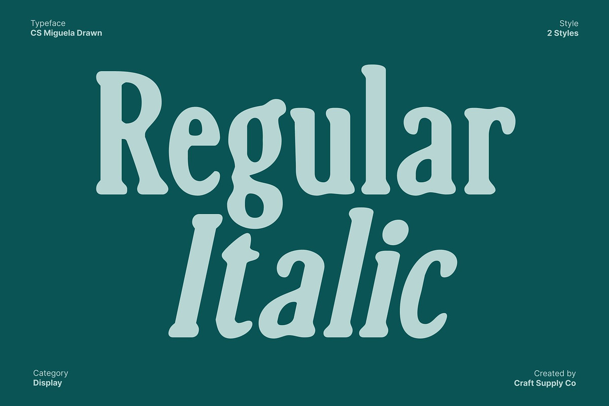 CS Miguela Drawn, a Serif Font by Craft Supply Co. (Photo 2 of 8)