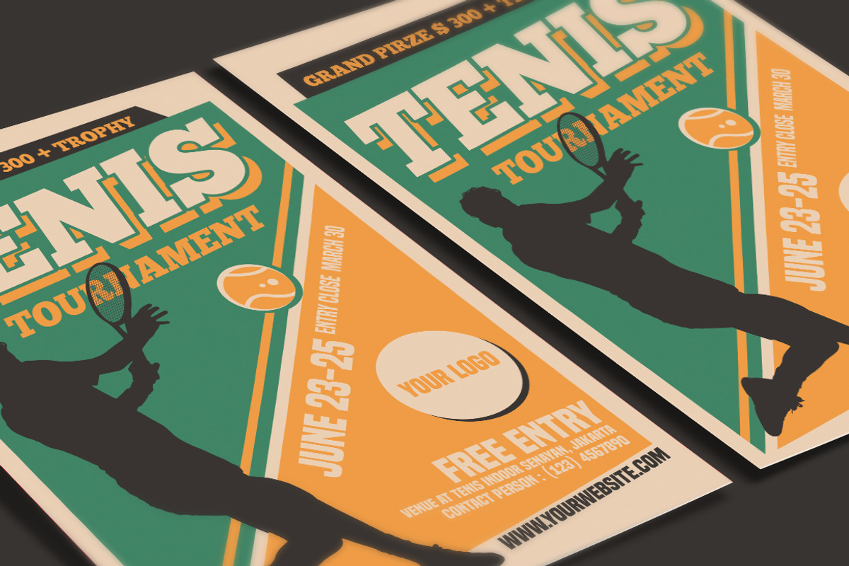 Tennis Tournament Vintage Style, a Flyer Template by Muhamad Iqbal hidayat (Photo 3 of 4)