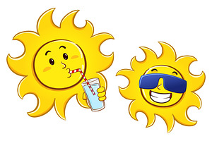 Funny Sun Cartoon Character