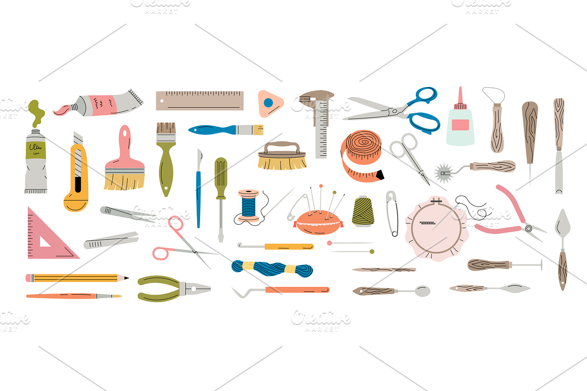 Handmade tools. Crafting set for, an Object Illustration by Onyx