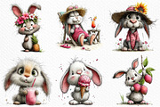 Whimsical Summer Bunny Clipart, an Illustration by Craft Nest (Thumbnail 4 of 12)