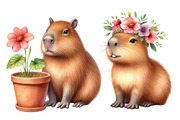Capybara  Watercolor Clipart, an Illustration by Designworld (Thumbnail 4 of 5)
