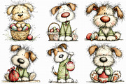 Whimsical Easter Dogs Clipart, an Illustration by Libby Wishes (Thumbnail 3 of 9)