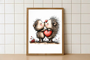 Quirky Valentine Day Hedgehog png, an Illustration by Watercolor design (Thumbnail 5 of 6)