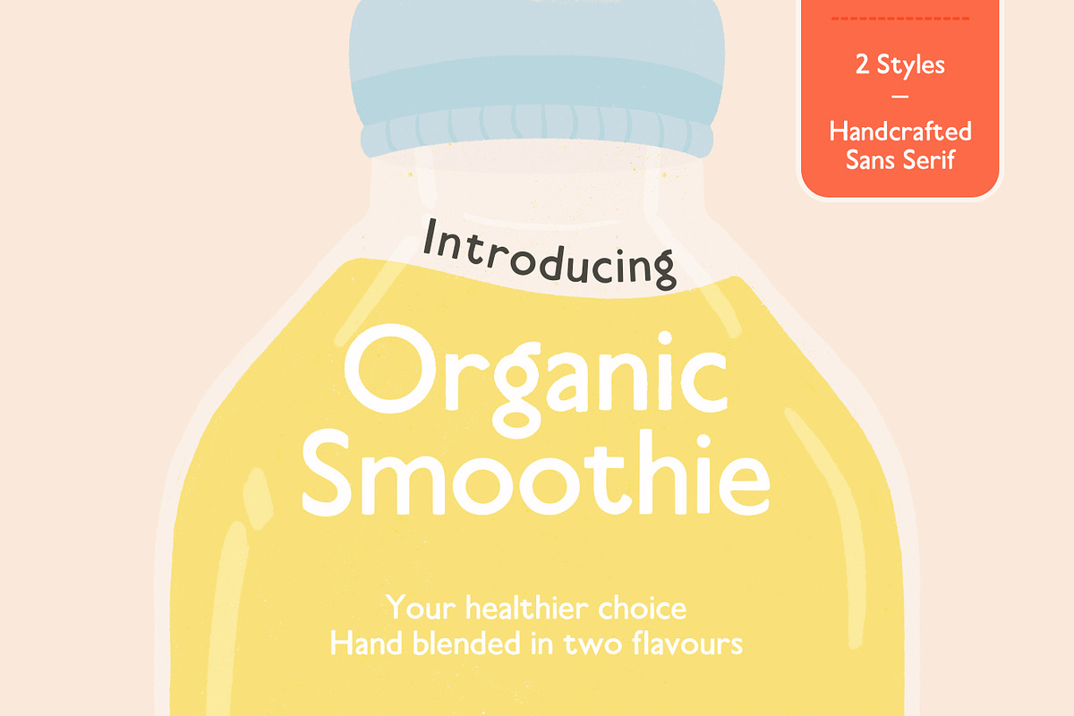 Organic Smoothie | Hand sans serif, a Sans Serif Font by Oheunola (Photo 1 of 6)