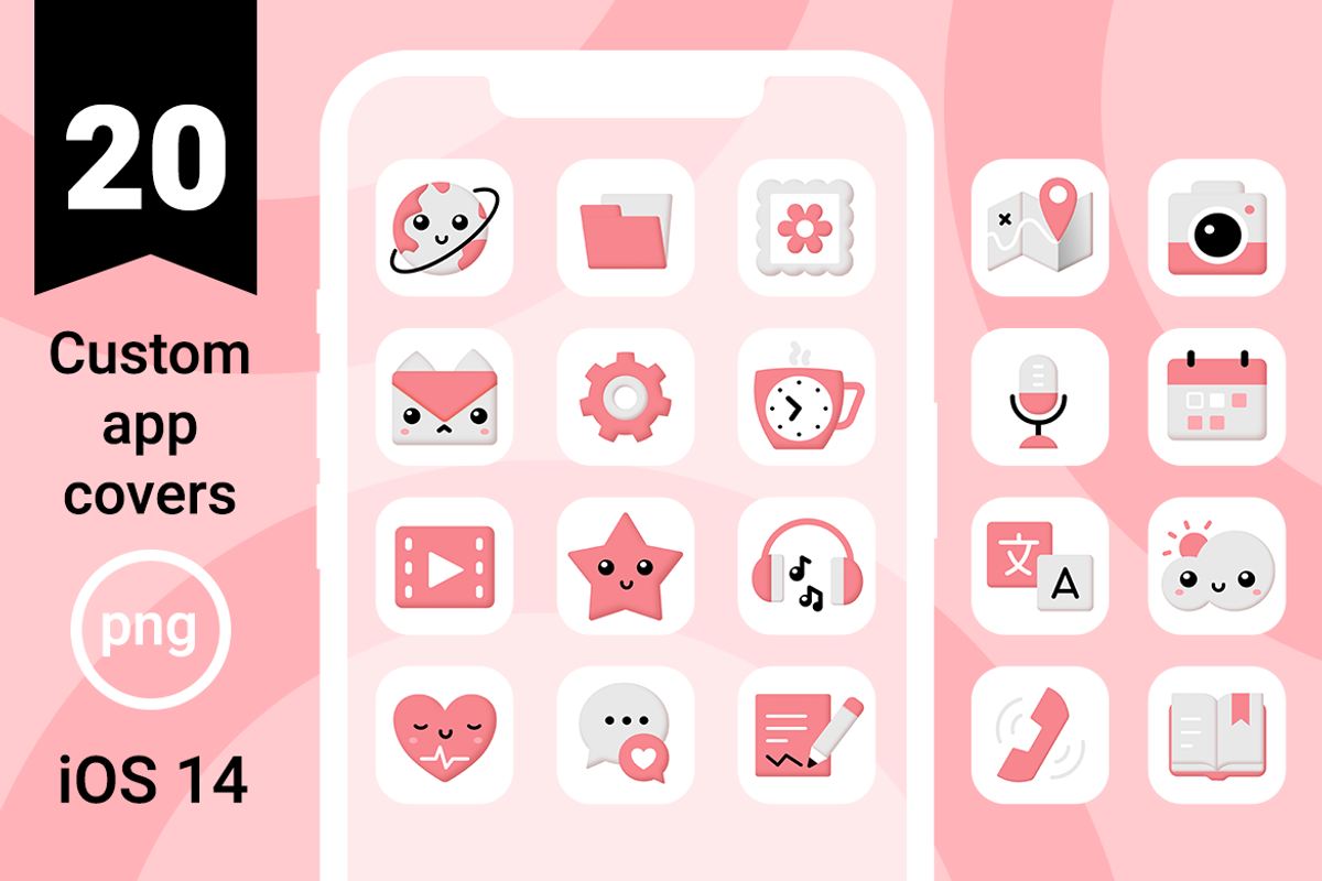 iOS 14 App Icons | cute and pink, an Icon by wowomnom (Photo 1 of 2)