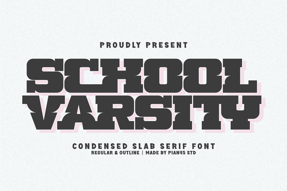 School Varsity - Condensed Slab, a Slab Serif Font by Pian45 Studio (Photo 1 of 10)