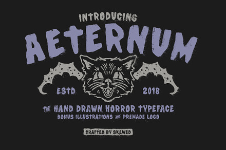 Aeternum Horror Typeface, a Handwritten Font by skewedstd