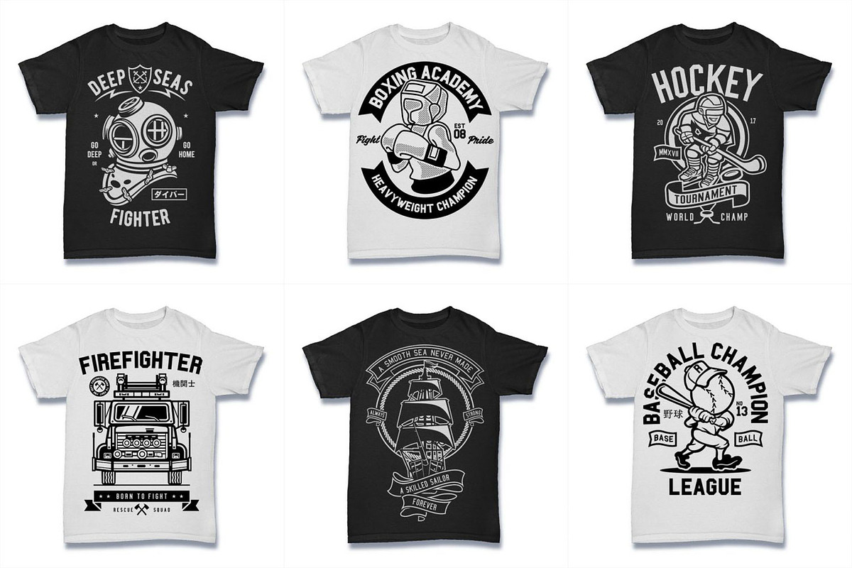 100 Vector Tshirt Designs ( B/W ), an Illustration by roach_graphic (Photo 16 of 20)