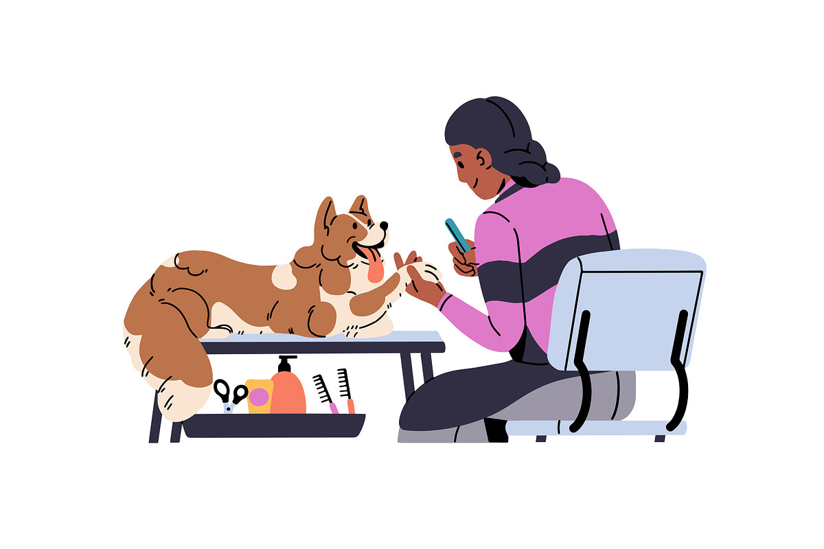 Pet, dog & cat grooming salon set, an Animal Illustration by PaperTrident (Photo 6 of 8)