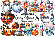 Groovy Halloween Day Clipart, an Illustration by DreamArtGraphic (Thumbnail 1 of 5)