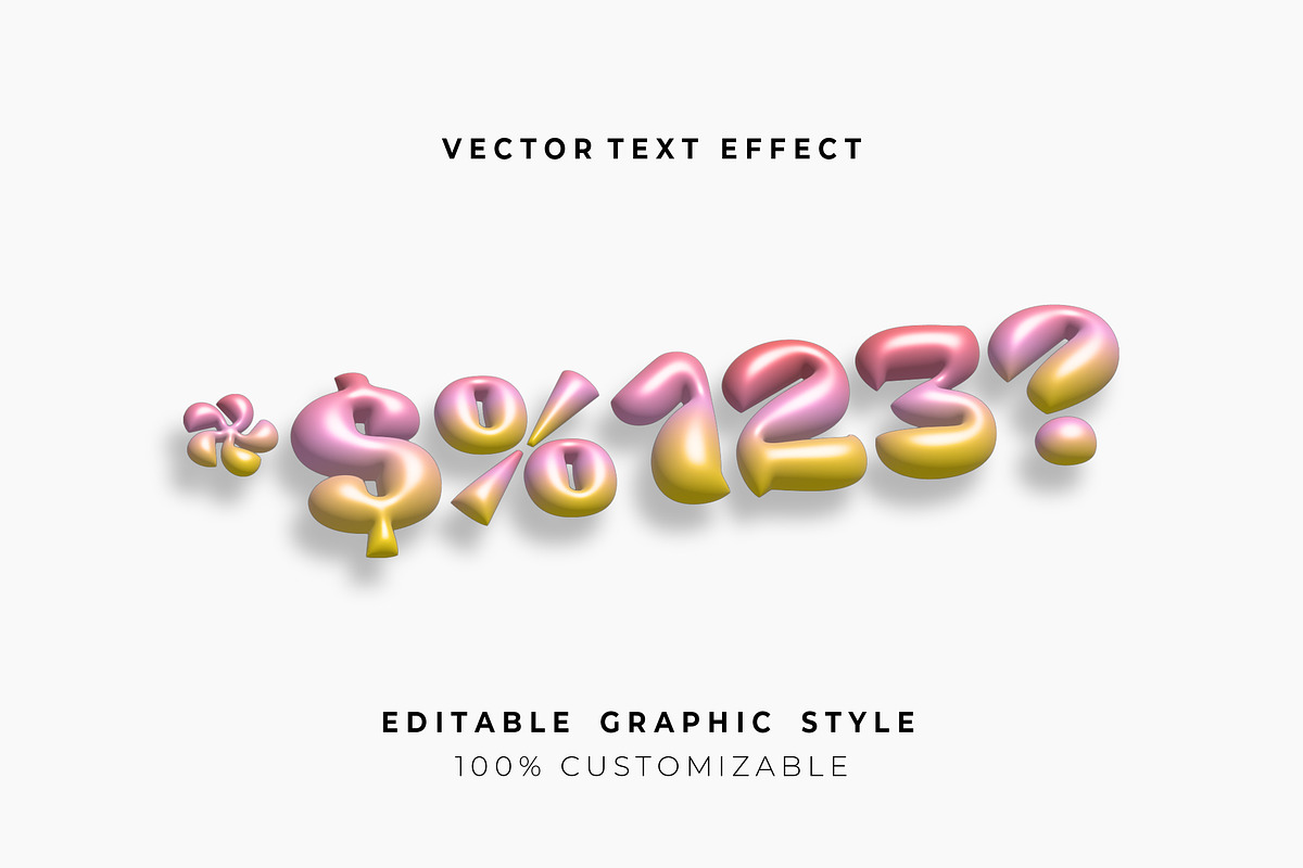 Glossy Gradient Balloon Text Effect preview 2