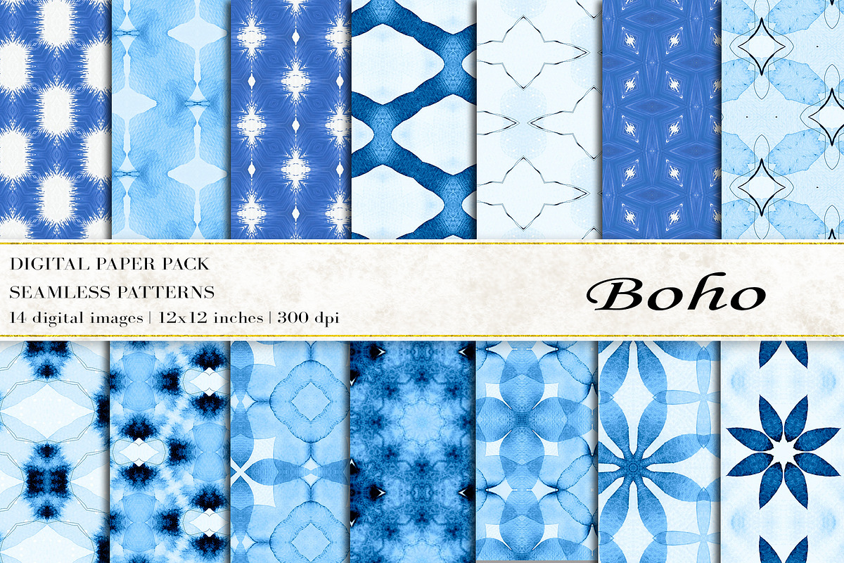 Boho Tie Dye Digital Papers, a Pattern Graphic by BonaDesigns (Photo 1 of 2)