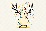 Christmas Snowman Clipart 2, an Illustration by DreamCafeArt (Thumbnail 3 of 6)