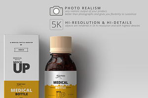 Amber Medicine Bottle Mockups