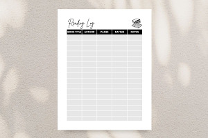 Reading Log Printable