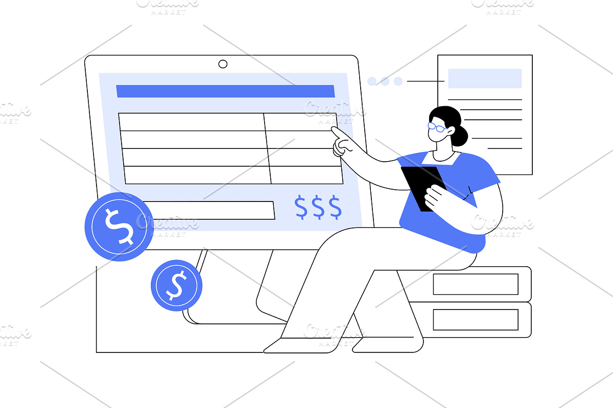Digital Invoicing System abstract, a Finance Illustration by Visual Generation