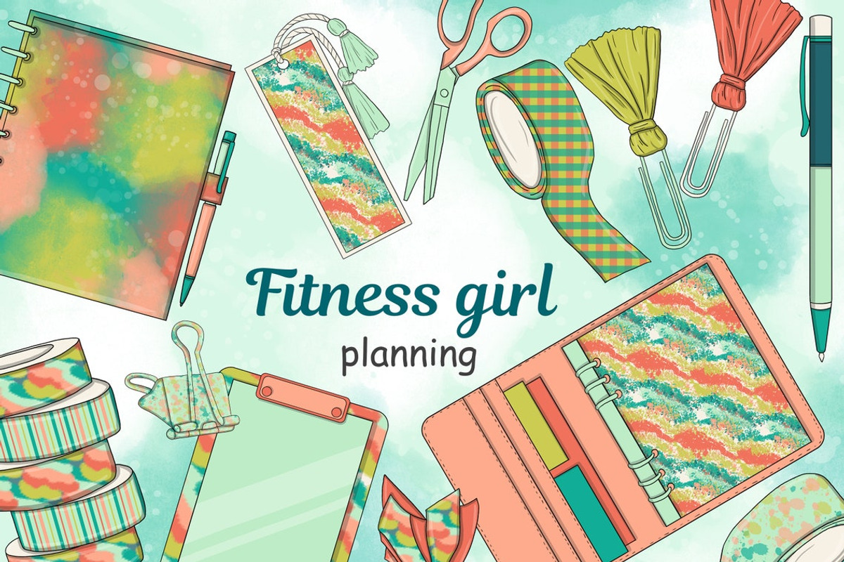 Fitness Girl Planning Collection, a Work Illustration by GlamArtZhanna (Photo 1 of 3)