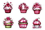 Whimsical Spring Cupcake Clipart, an Illustration by CreationArt (Thumbnail 4 of 7)