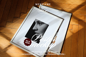 Two White Art frames interior mockup