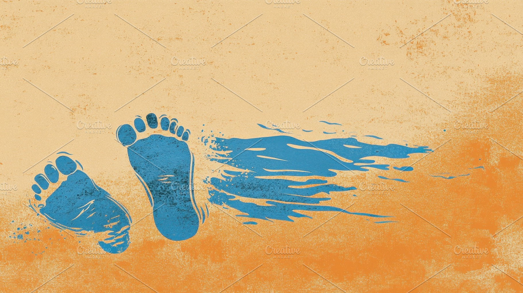 Footprints in the sand by the sea, a Photo by Beautiful things