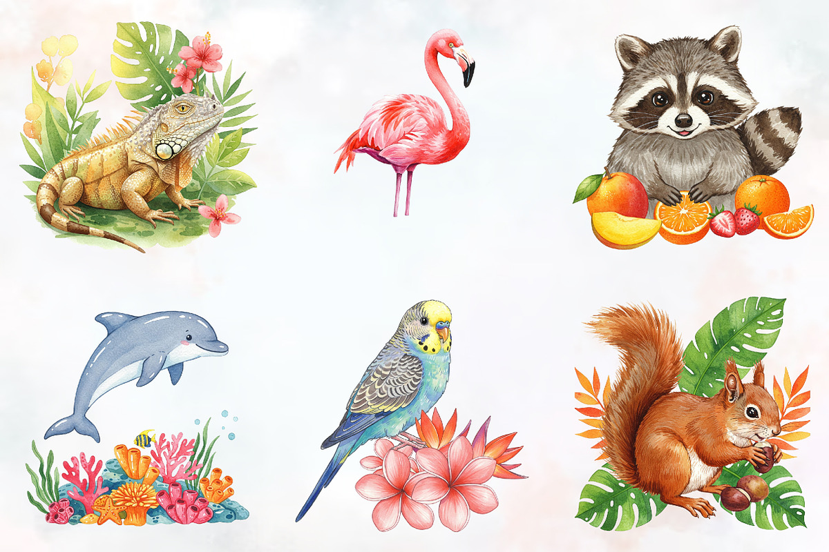 Cute Tropical Animal Friends, an Illustration by RobertsArt (Photo 4 of 7)