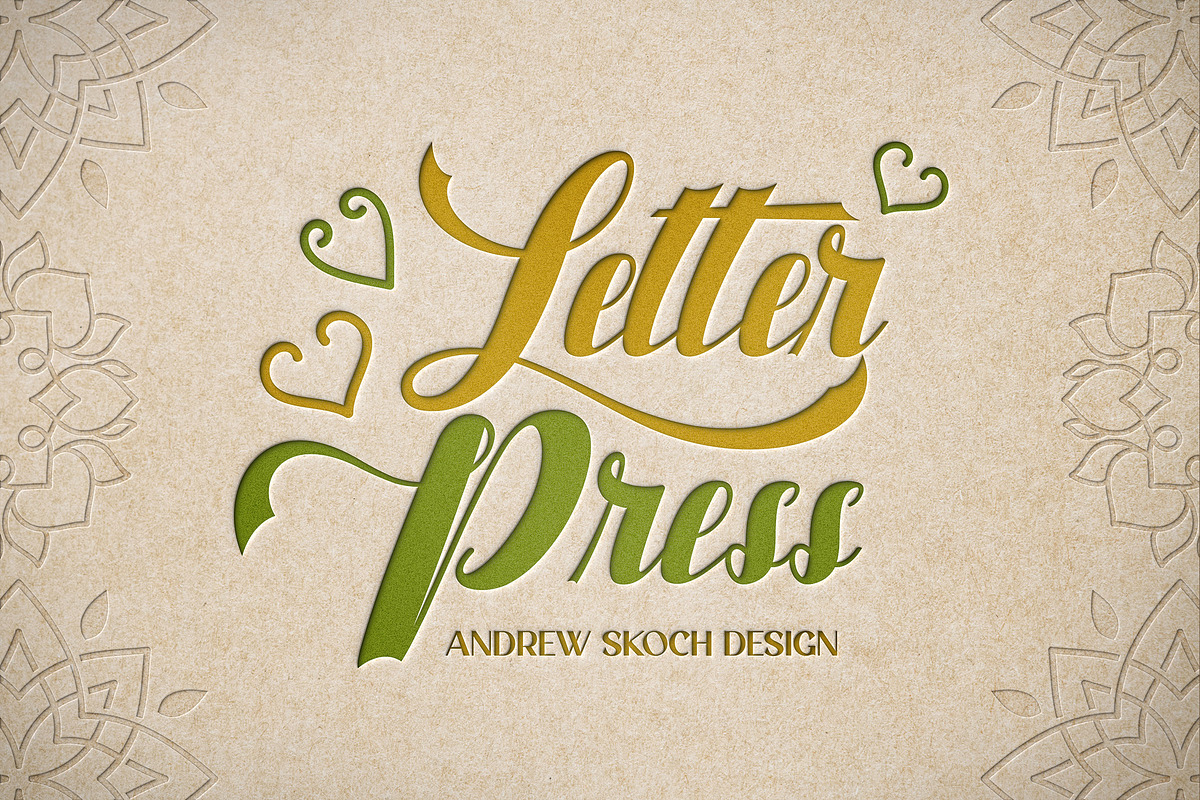 Letter Press Text & Logo Effect, a Mockup by Andrew Skoch Design (Photo 4 of 7)