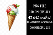 Ice Cream Cone Clipart, an Illustration by Designking (Thumbnail 4 of 4)