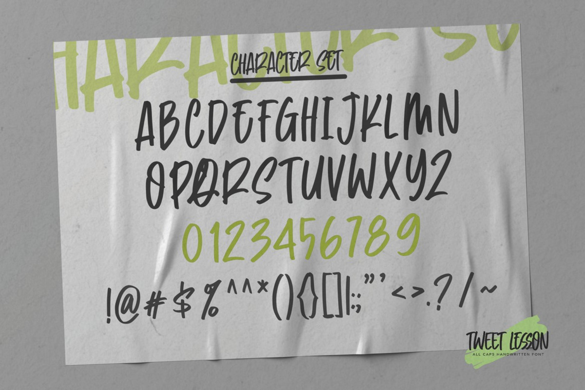 Tweet Lesson- All Caps Handwritten, a Font by Gassstype (Photo 6 of 8)