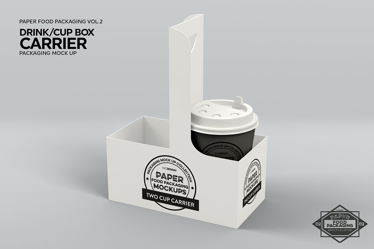 Drink Cup Carrier Packaging Mockup, a Cups & Container Mockup by INCDesign (Photo 2 of 7)