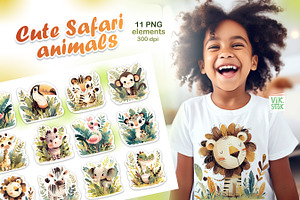 Safari Animal Clipart Bundle, an Animal Illustration by vik.stock