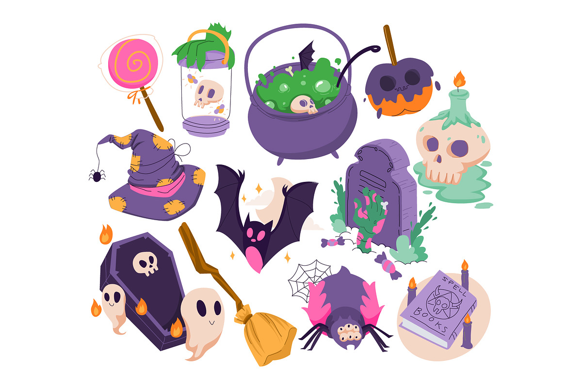 Spooky Cute Halloween Elements, an Object Graphic by Vesvocrea (Photo 2 of 5)