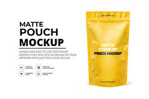 Matte Stand-Up Pouch Mockup, a Cups & Container Mockup by Mockupfit