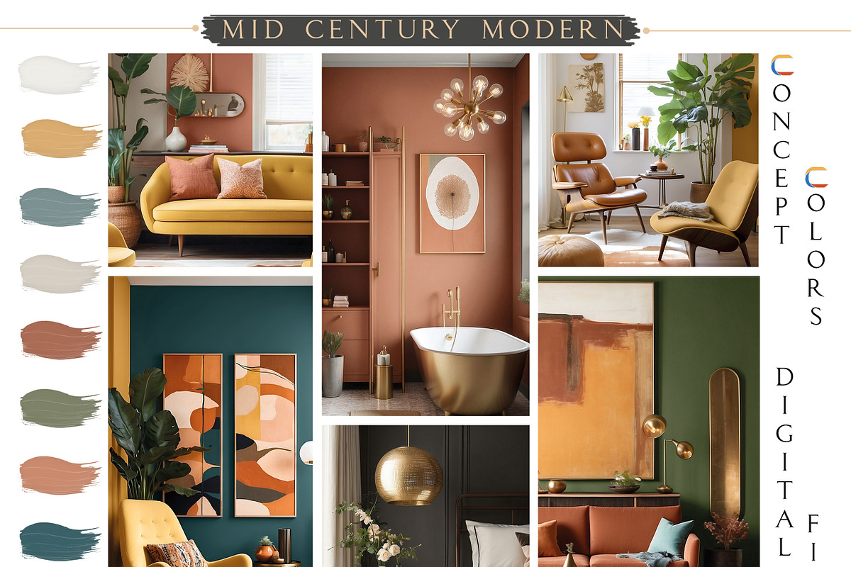 Sw Mid Century Modern Paint Palette, a Presentation Template by CONCEPT COLORS (Photo 3 of 9)