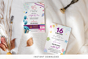Editable 16 Birthday Invitation, an Invitation Template by Snapybiz (Thumbnail 1 of 9)